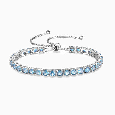 December Birthstone Inlaid Tennis Chain Adjustable Bracelet