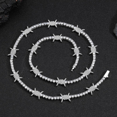 Fashion Spring Clasp Thorn Diamond Necklace