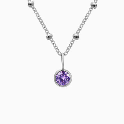 December Birthstone Round Natural Diamond Pendant Necklace