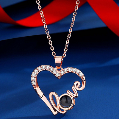 Projection Photo Customed Heart Love Necklace