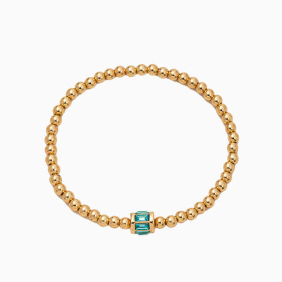 December Birthstone Natural Stone Gold Beads Beaded Bracelet