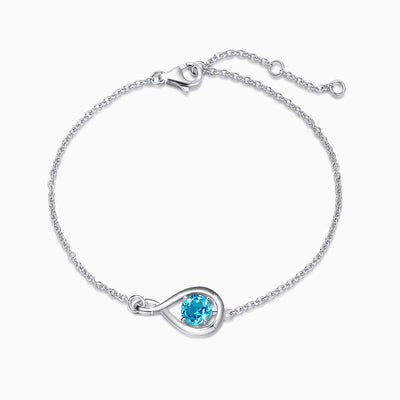 December Birthstone Teardrop-Shaped Sterling Silver Bracelet