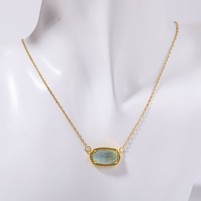 December Birthstone Natural Stone Pendant Necklace