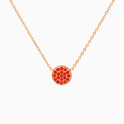 December Birthstone Round Diamond Pendant Necklace