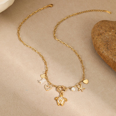 Fashion Ocean Style Shell Starfish Necklace Pendant Necklace