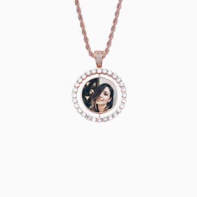 Photo Customized Double Sided Round Frame Necklace