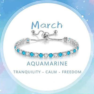 December Birthstone Zirconia Silver Bracelet