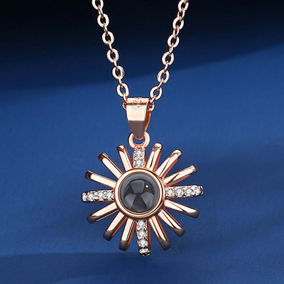 Projection Photo Customed Sun Shape Necklace