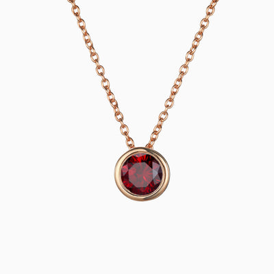 December Birthstone Round Rhinestone Pendant Light Luxury Necklace