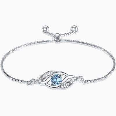December Birthstone Diamond Wrapped Silver Bracelet