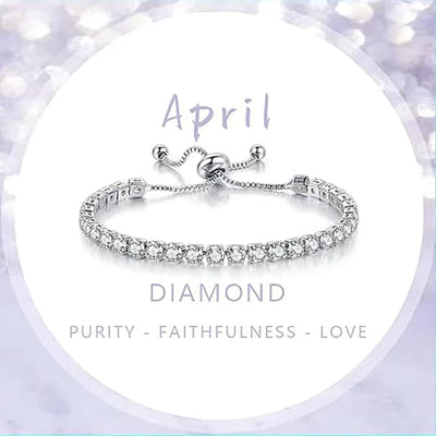 December Birthstone Zirconia Silver Bracelet