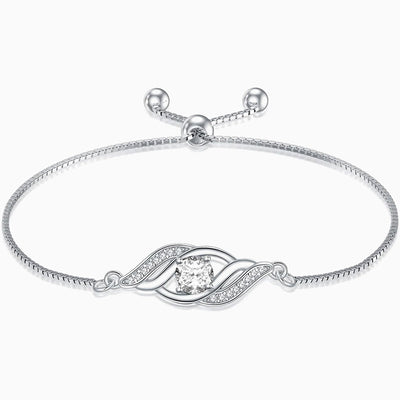 December Birthstone Diamond Wrapped Silver Bracelet