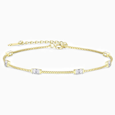 December Birthstone Simple Square Shape Natural Stone Bracelet