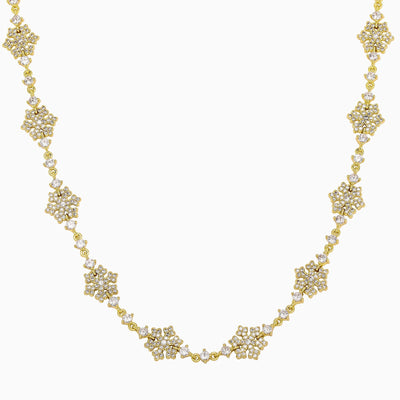 Fashionable Full Diamond Christmas Snowflake Necklace