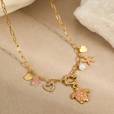 Fashion Ocean Style Shell Starfish Necklace Pendant Necklace