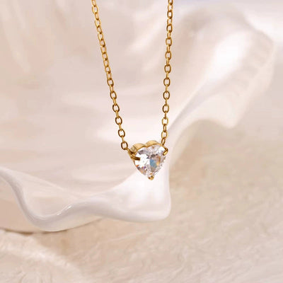 December Birthstone Luxury Heart Shape Pendant Necklace