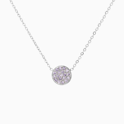 December Birthstone Round Diamond Pendant Necklace