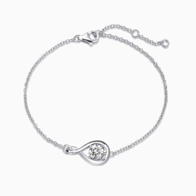 December Birthstone Teardrop-Shaped Sterling Silver Bracelet