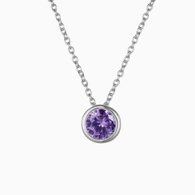 December Birthstone Round Rhinestone Pendant Light Luxury Necklace