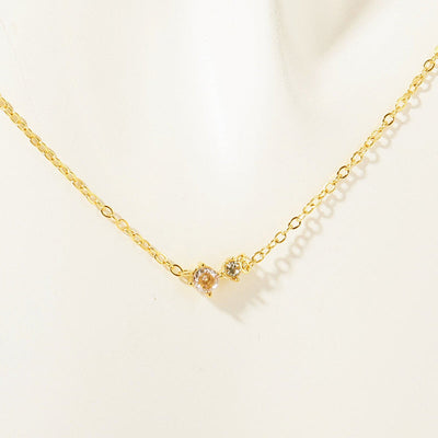 December Birthstone Round Beads With Diamond Natural Stone Pendant Necklace