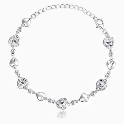December Birthstone Natural Stone Heart Shape Bracelet