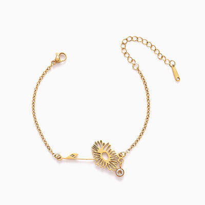 December Birthday Flower Birthstone Diamond Vintage Bracelet