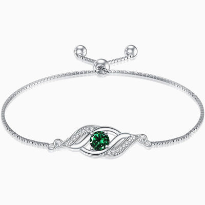December Birthstone Diamond Wrapped Silver Bracelet