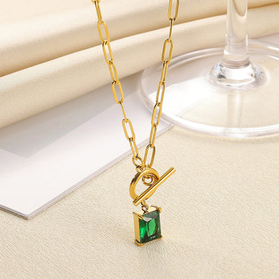 December Birthstone Luxury Square Pendant Necklace