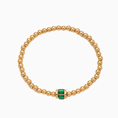 December Birthstone Natural Stone Gold Beads Beaded Bracelet