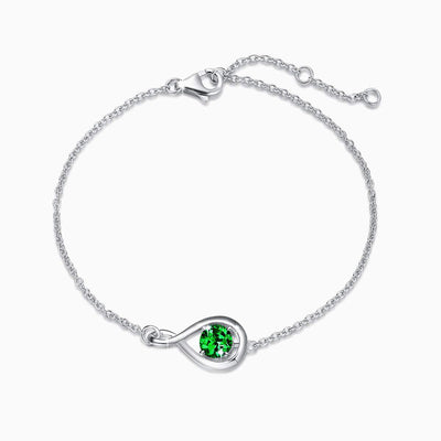December Birthstone Teardrop-Shaped Sterling Silver Bracelet