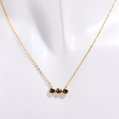 December Birthstone Three Round Beads Natural Stone Pendant