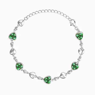 December Birthstone Natural Stone Heart Shape Bracelet