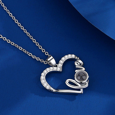 Projection Photo Customed Heart Love Necklace