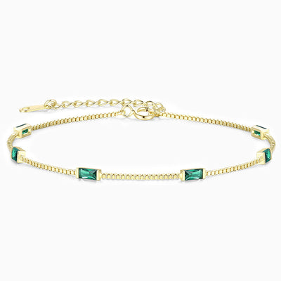 December Birthstone Simple Square Shape Natural Stone Bracelet