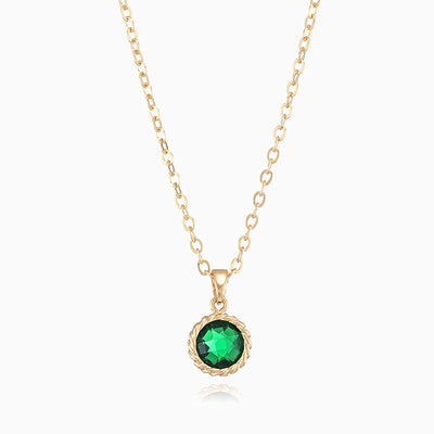 December Birthstone Simple Round Pendant Necklace