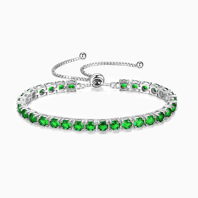 December Birthstone Inlaid Tennis Chain Adjustable Bracelet