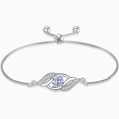 December Birthstone Diamond Wrapped Silver Bracelet