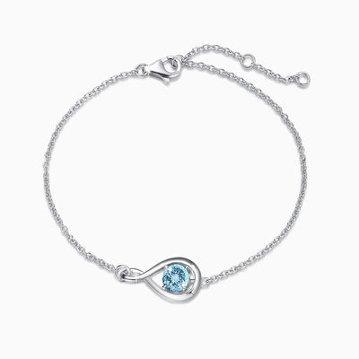 December Birthstone Teardrop-Shaped Sterling Silver Bracelet