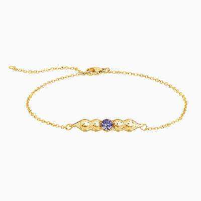 December Birthstone Pea Shaped Bracelet