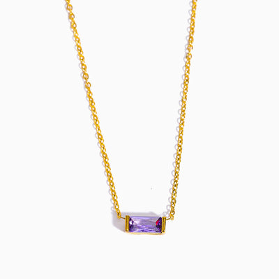December Birthstone Gold Plated Natural Topaz Pendant Necklace