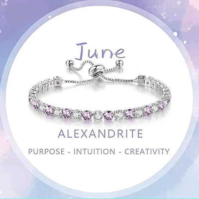 December Birthstone Zirconia Silver Bracelet