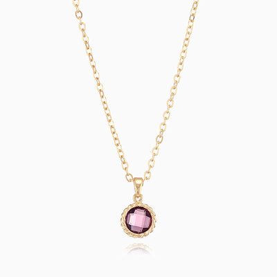 December Birthstone Simple Round Pendant Necklace