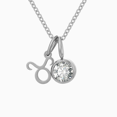 December Birthstone Diamond Pendant Necklace With Twelve Zodiac Runes