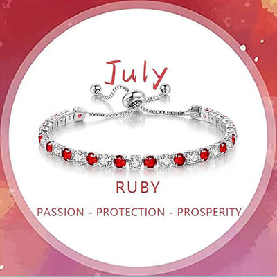 December Birthstone Zirconia Silver Bracelet