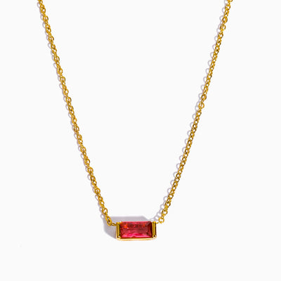 December Birthstone Gold Plated Natural Topaz Pendant Necklace