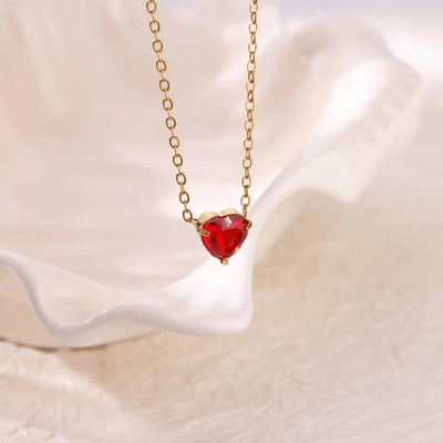 December Birthstone Luxury Heart Shape Pendant Necklace
