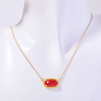 December Birthstone Natural Stone Pendant Necklace