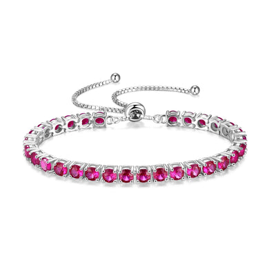 December Birthstone Inlaid Tennis Chain Adjustable Bracelet