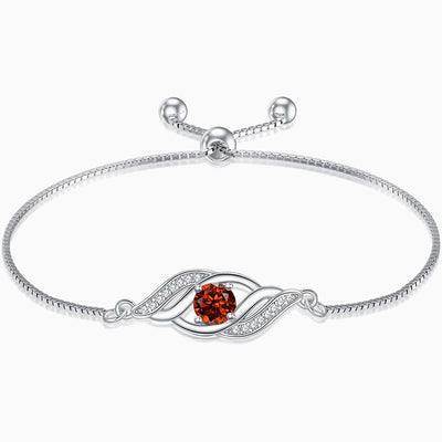 December Birthstone Diamond Wrapped Silver Bracelet