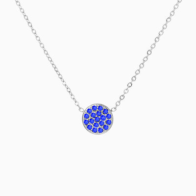 December Birthstone Round Diamond Pendant Necklace